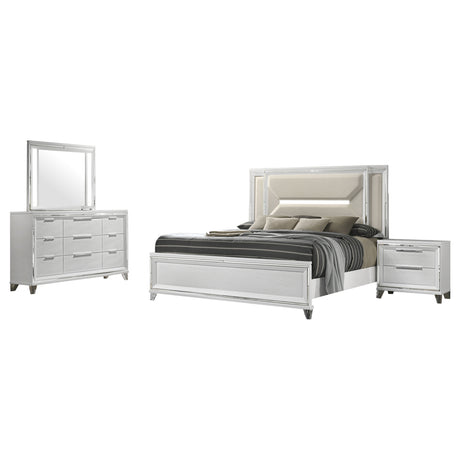 Marmore 4-piece Queen Bedroom Set White - Tampa Furniture Outlet