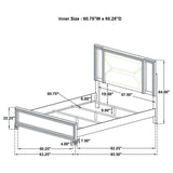 Marmore 64-inch Queen Panel Bed LED Headboard White - Tampa Furniture Outlet