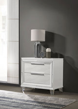 Marmore 2-drawer Nightstand Bedside Table White - Tampa Furniture Outlet