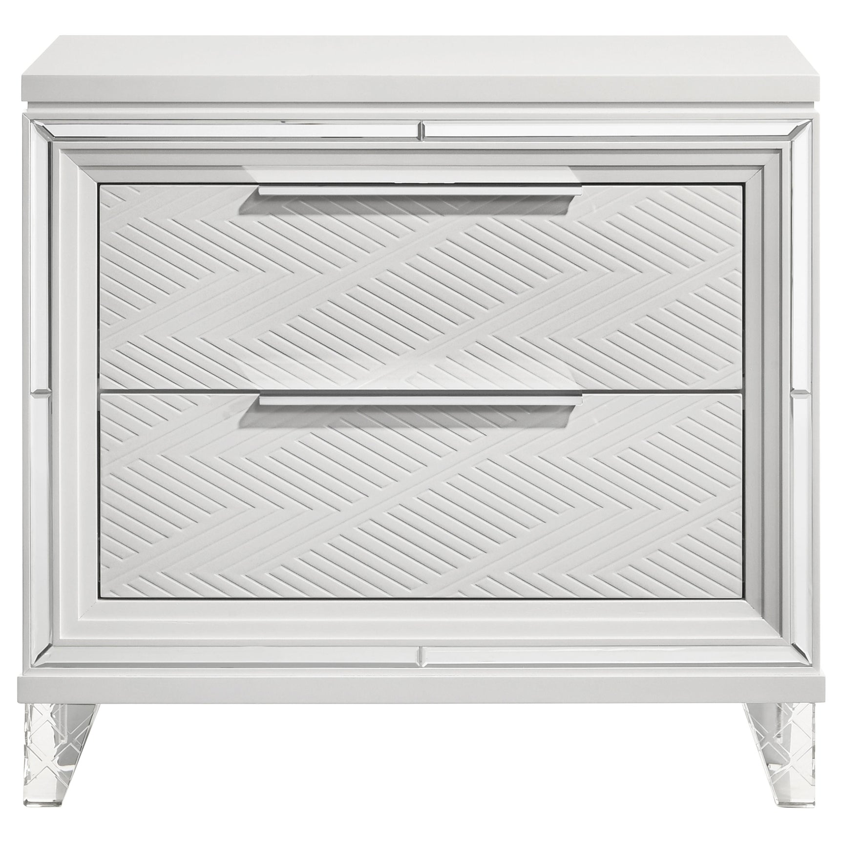 Marmore 2-drawer Nightstand Bedside Table White - Tampa Furniture Outlet