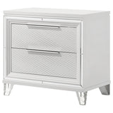 Marmore 2-drawer Nightstand Bedside Table White - Tampa Furniture Outlet