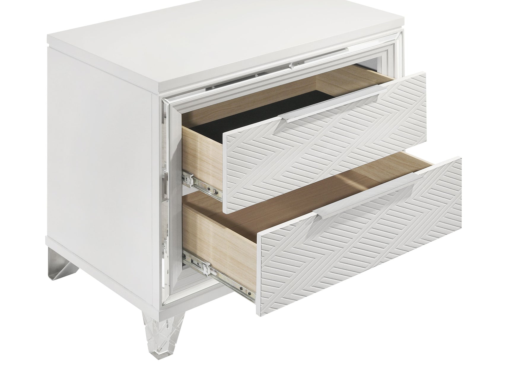 Marmore 2-drawer Nightstand Bedside Table White - Tampa Furniture Outlet