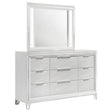 Tampa Furniture Outlet - Coaster - Marmore 9-drawer Dresser and LED Mirror White - 224963M