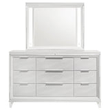 Marmore 9-drawer Dresser and LED Mirror White - Tampa Furniture Outlet