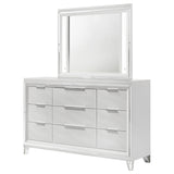 Marmore 9-drawer Dresser and LED Mirror White - Tampa Furniture Outlet