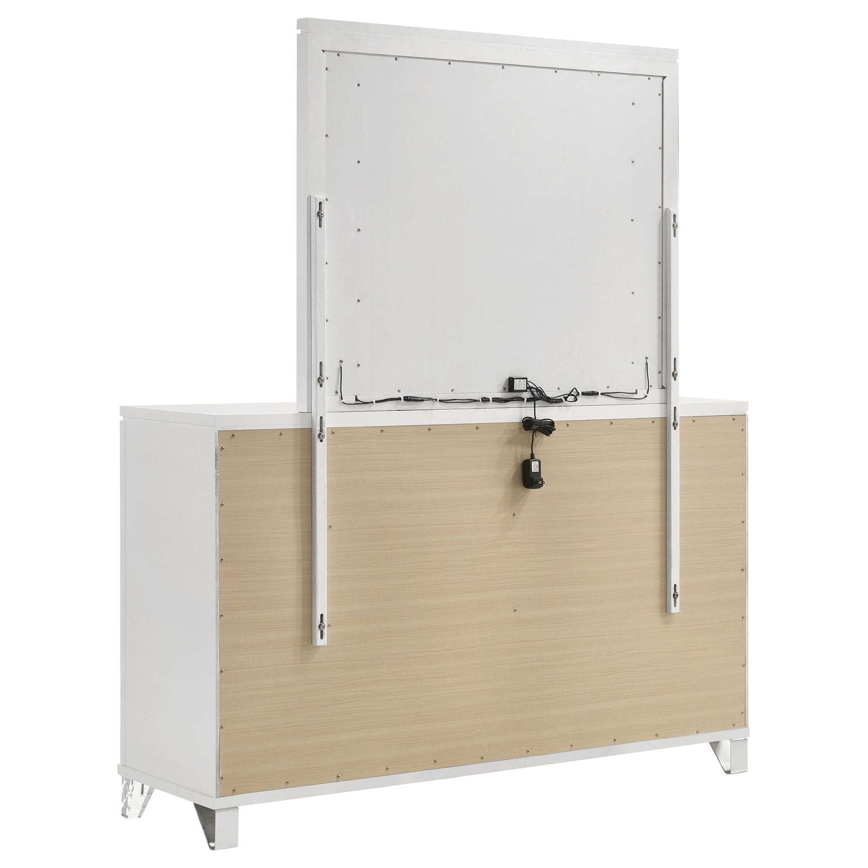 Marmore 9-drawer Dresser and LED Mirror White - Tampa Furniture Outlet