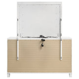 Marmore 9-drawer Dresser and LED Mirror White - Tampa Furniture Outlet