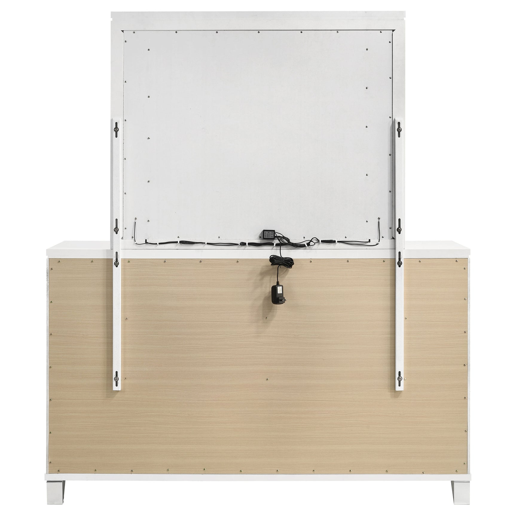Marmore 9-drawer Dresser and LED Mirror White - Tampa Furniture Outlet