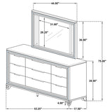 Marmore 9-drawer Dresser and LED Mirror White - Tampa Furniture Outlet