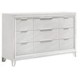 Tampa Furniture Outlet - Coaster - Marmore 9-drawer Dresser Cabinet White - 224963