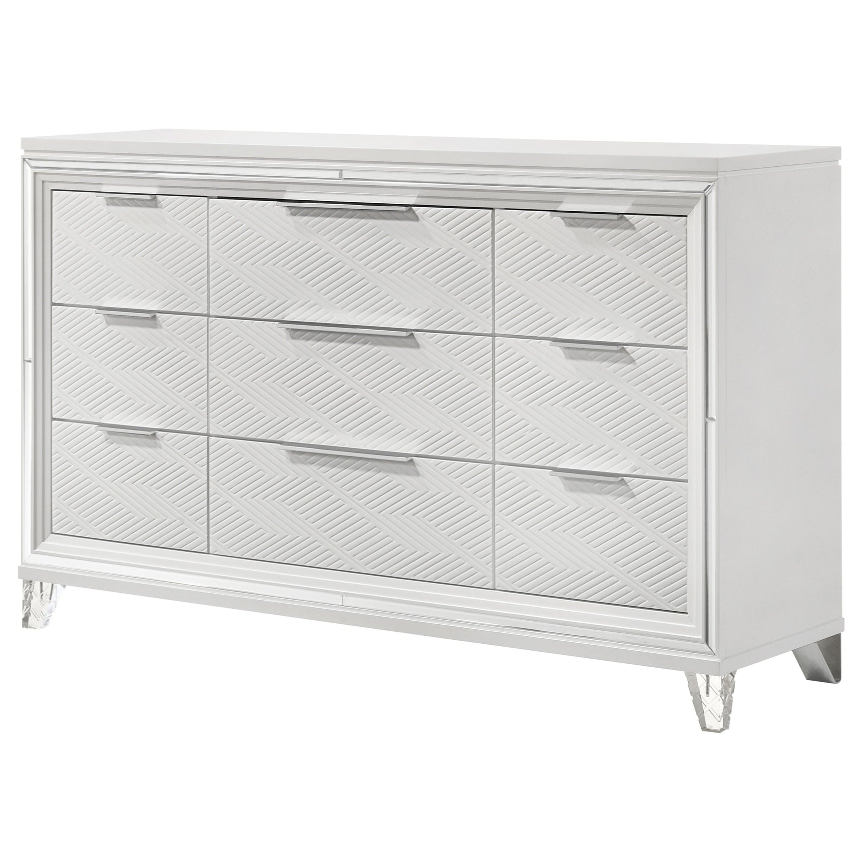 Marmore 9-drawer Dresser Cabinet White - Tampa Furniture Outlet