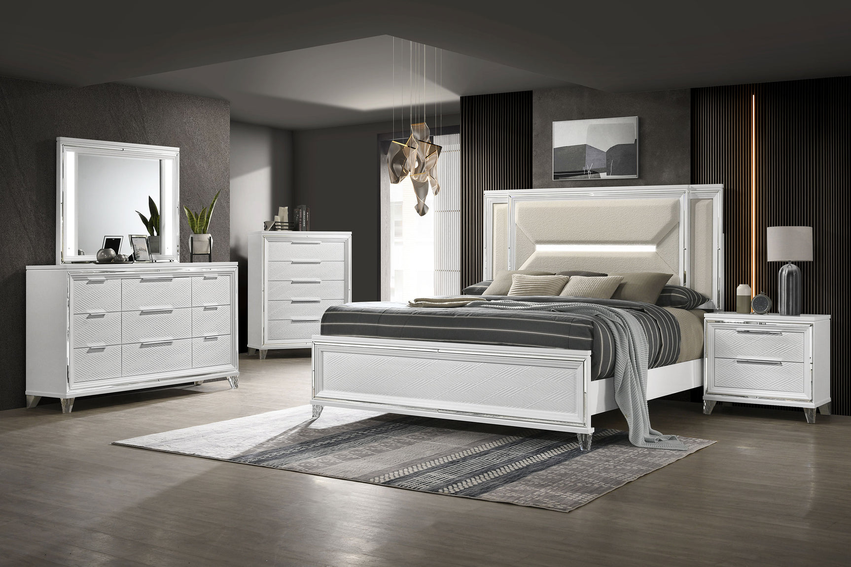 Marmore 9-drawer Dresser Cabinet White - Tampa Furniture Outlet