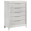Tampa Furniture Outlet - Coaster - Marmore 5-drawer Bedroom Chest of Drawers White - 224965