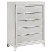 Tampa Furniture Outlet - Coaster - Marmore 5-drawer Bedroom Chest of Drawers White - 224965