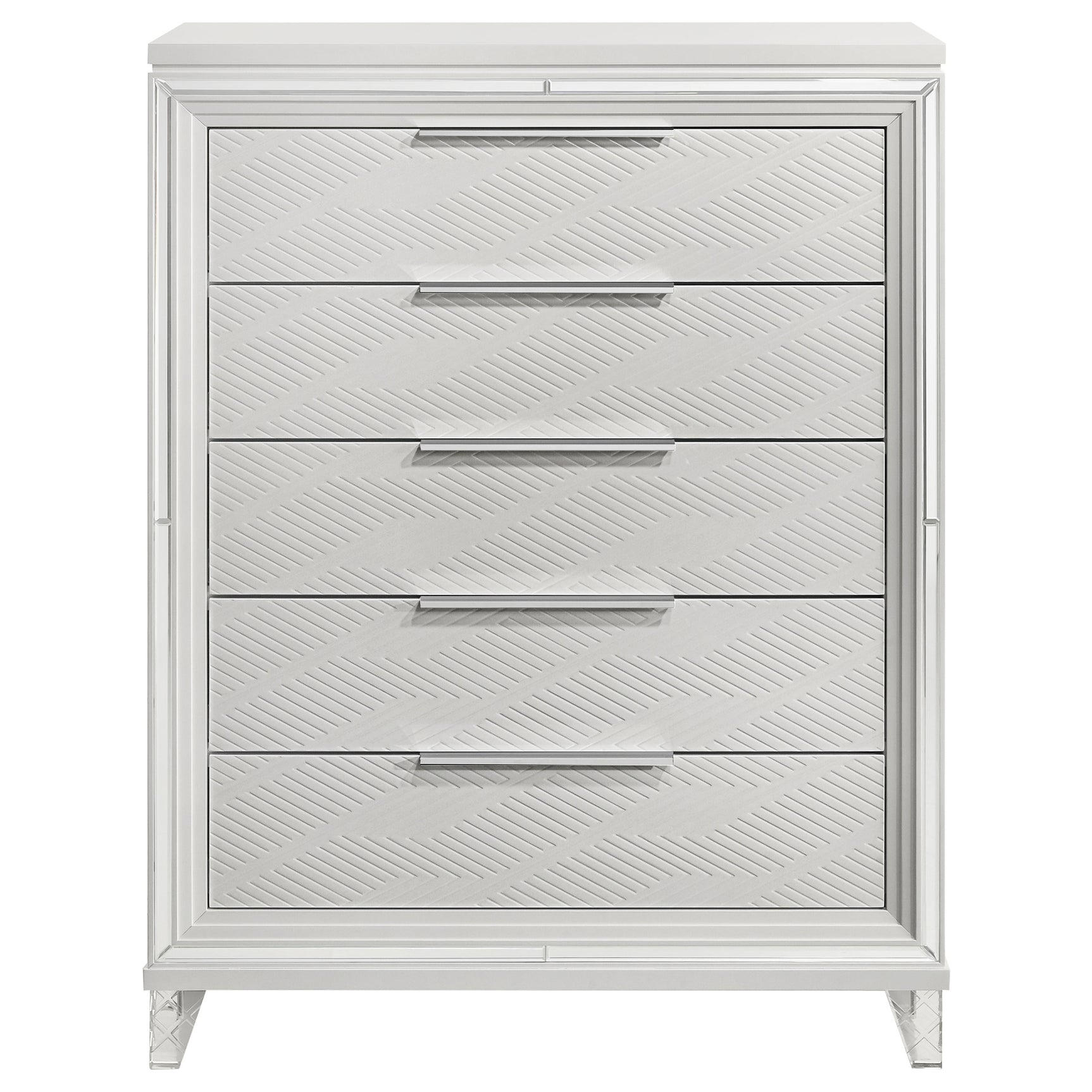 Marmore 5-drawer Bedroom Chest of Drawers White - Tampa Furniture Outlet