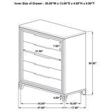 Marmore 5-drawer Bedroom Chest of Drawers White - Tampa Furniture Outlet
