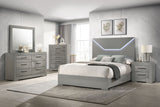 Tampa Furniture Outlet - Coaster - Ives 5-piece Eastern King Bedroom Set Grey High Gloss - 224971KE-S5