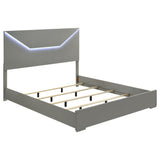 Ives 5-piece Eastern King Bedroom Set Grey High Gloss - Tampa Furniture Outlet