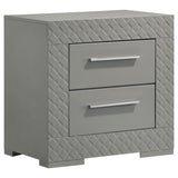 Ives 5-piece Eastern King Bedroom Set Grey High Gloss - Tampa Furniture Outlet