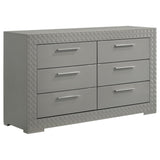 Ives 5-piece Eastern King Bedroom Set Grey High Gloss - Tampa Furniture Outlet