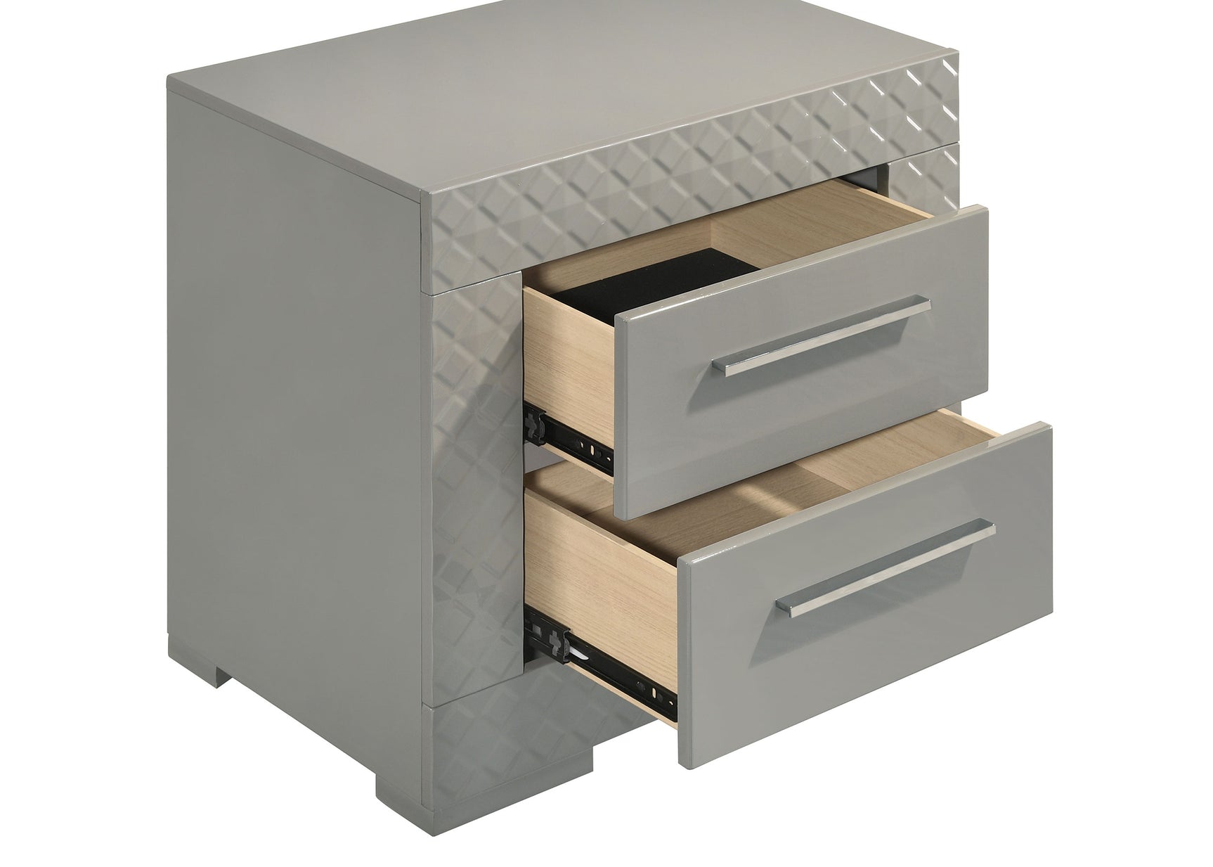Ives 5-piece Eastern King Bedroom Set Grey High Gloss - Tampa Furniture Outlet