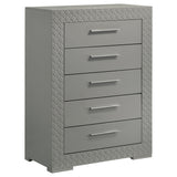 Ives 5-piece Queen Bedroom Set Grey High Gloss - Tampa Furniture Outlet