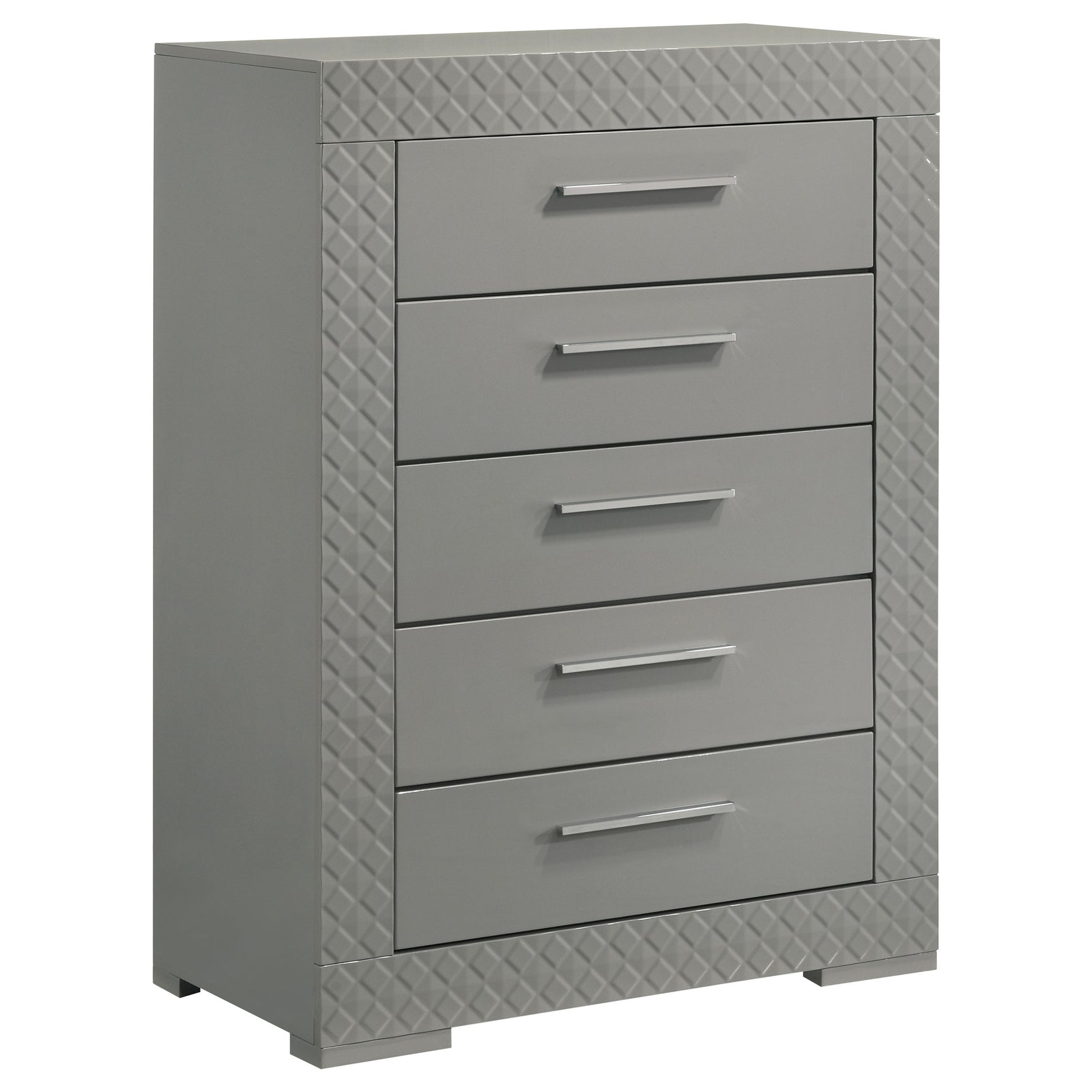 Ives 5-piece Queen Bedroom Set Grey High Gloss - Tampa Furniture Outlet