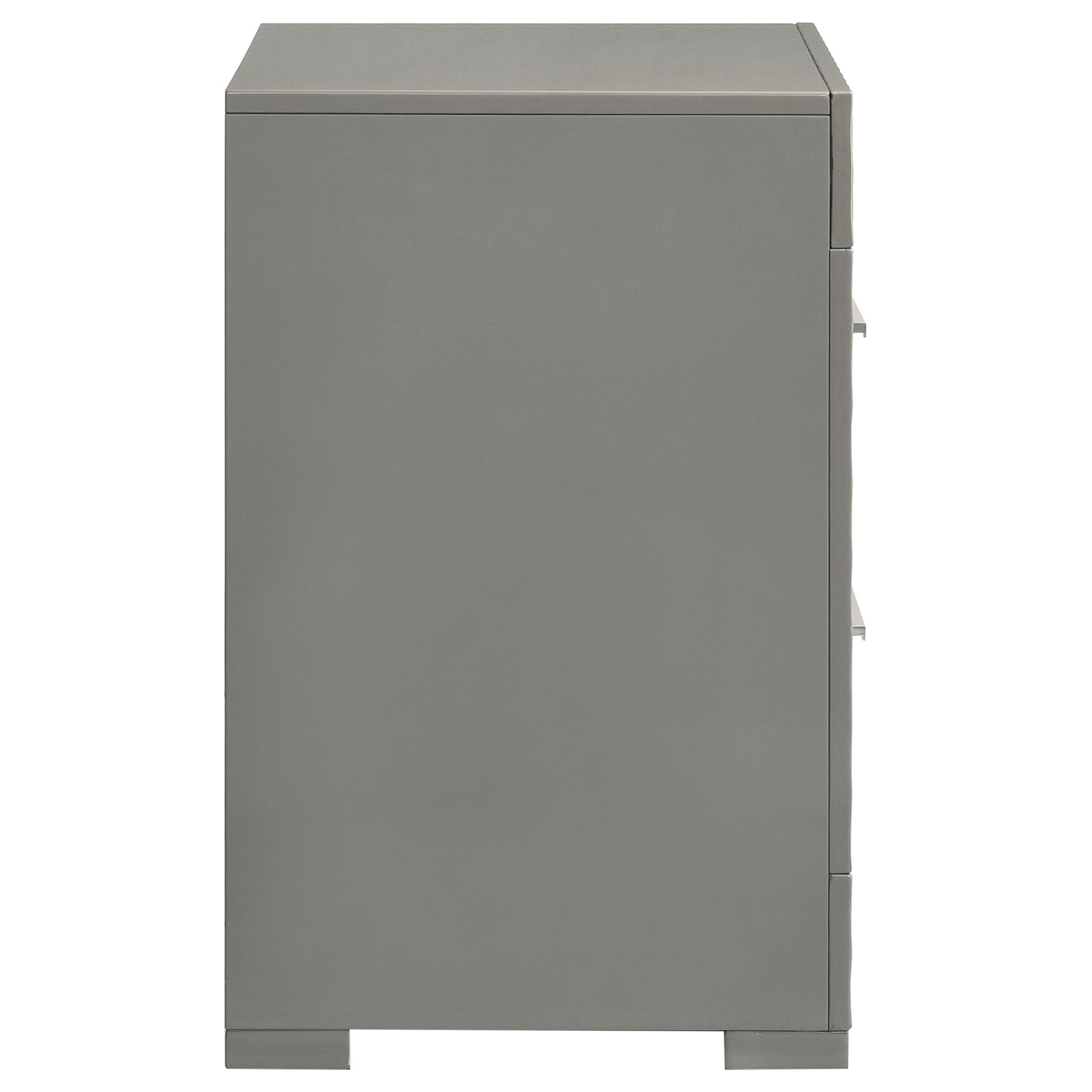 Ives 2-drawer Nightstand Bedside Table Grey High Gloss - Tampa Furniture Outlet
