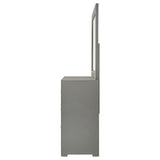 Ives 6-drawer Dresser and Mirror Grey High Gloss - Tampa Furniture Outlet