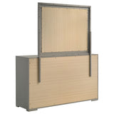 Ives 6-drawer Dresser and Mirror Grey High Gloss - Tampa Furniture Outlet