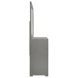 Ives 6-drawer Dresser and Mirror Grey High Gloss - Tampa Furniture Outlet