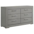 Tampa Furniture Outlet - Coaster - Ives 6-drawer Dresser Cabinet Grey High Gloss - 224973
