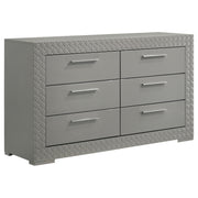 Tampa Furniture Outlet - Coaster - Ives 6-drawer Dresser Cabinet Grey High Gloss - 224973