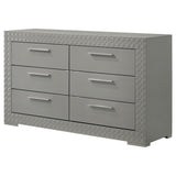 Ives 6-drawer Dresser Cabinet Grey High Gloss - Tampa Furniture Outlet
