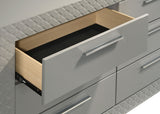 Ives 6-drawer Dresser Cabinet Grey High Gloss - Tampa Furniture Outlet