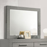 Ives Dresser Mirror Grey High Gloss - Tampa Furniture Outlet