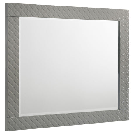 Tampa Furniture Outlet - Coaster - Ives Dresser Mirror Grey High Gloss - 224974