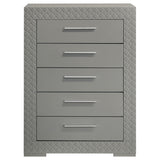 Ives 5-drawer Bedroom Chest of Drawers Grey High Gloss - Tampa Furniture Outlet