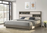 Fenwick Eastern King Bed Bookcase Headboard Grey Oak - Tampa Furniture Outlet
