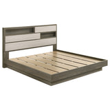 Tampa Furniture Outlet - Coaster - Fenwick Eastern King Bed Bookcase Headboard Grey Oak - 224981KE