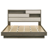 Fenwick Eastern King Bed Bookcase Headboard Grey Oak - Tampa Furniture Outlet