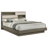 Fenwick California King Bed Bookcase Headboard Grey Oak - Tampa Furniture Outlet
