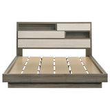 Fenwick California King Bed Bookcase Headboard Grey Oak - Tampa Furniture Outlet