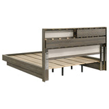 Fenwick California King Bed Bookcase Headboard Grey Oak - Tampa Furniture Outlet