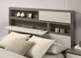 Fenwick California King Bed Bookcase Headboard Grey Oak - Tampa Furniture Outlet