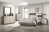 Fenwick California King Bed Bookcase Headboard Grey Oak - Tampa Furniture Outlet