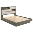 Tampa Furniture Outlet - Coaster - Fenwick Queen Bed Bookcase Headboard Grey Oak - 224981Q