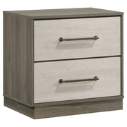 Tampa Furniture Outlet - Coaster - Fenwick 2-drawer Nightstand Bedside Table Grey Oak - 224982