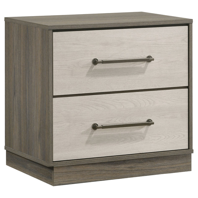 Tampa Furniture Outlet - Coaster - Fenwick 2-drawer Nightstand Bedside Table Grey Oak - 224982