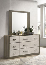 Fenwick 9-drawer Dresser with Mirror Grey Oak - Tampa Furniture Outlet